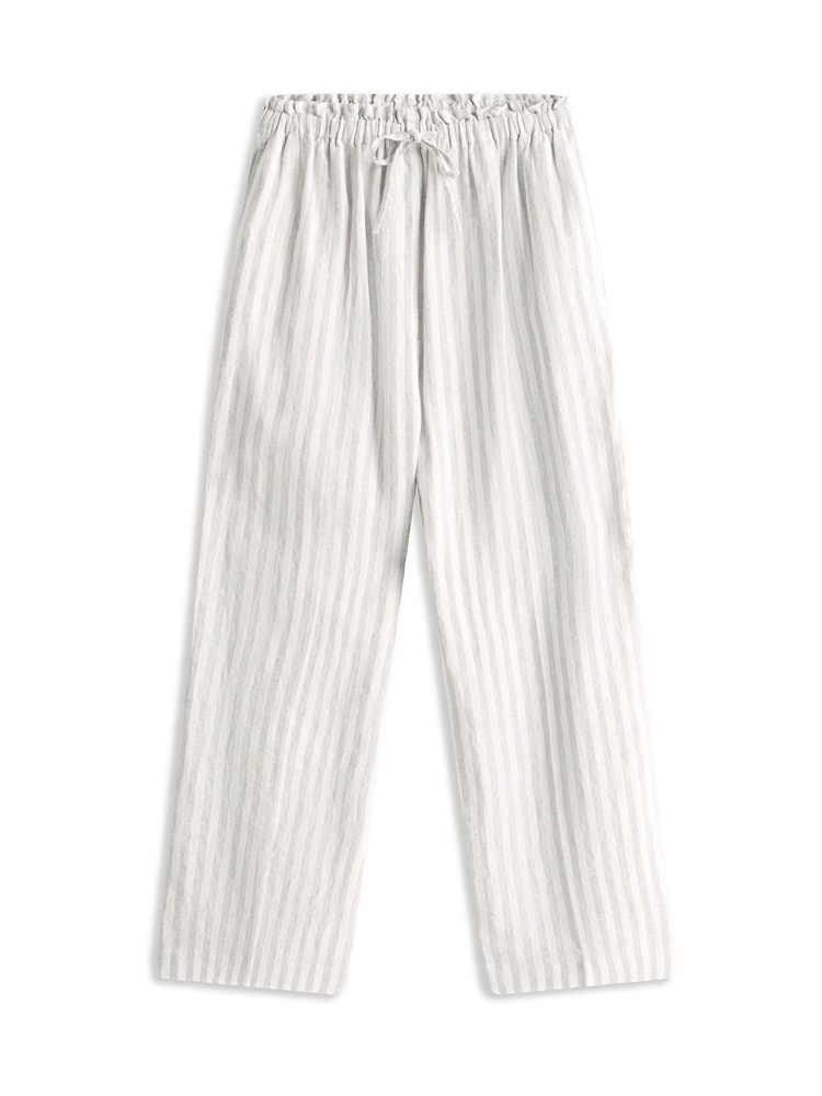 Tommy Hilfiger White Pure Linen Wide Leg Trouser - Image 5 of 5