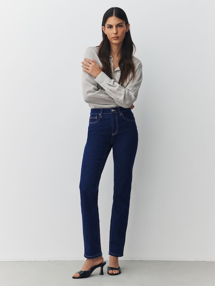 Indigo Blue Slim Mid Rise Stretch Jeans - Image 1 of 7