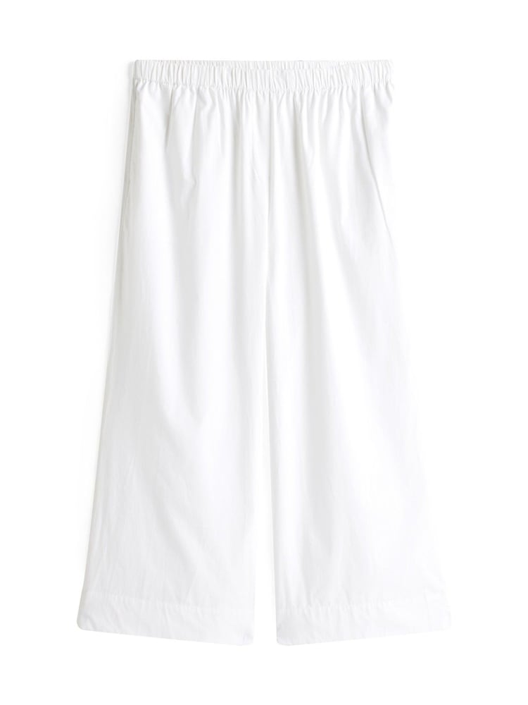 Tommy Hilfiger White Relaxed Curve Wide Leg Poplin Trousers - Image 4 of 4