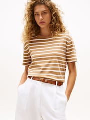 Tommy Hilfiger Natural Crew Neck Relaxed T-Shirt - Image 1 of 5