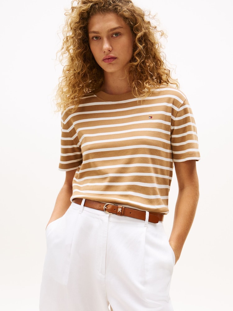 Tommy Hilfiger Natural Crew Neck Relaxed T-Shirt - Image 1 of 5