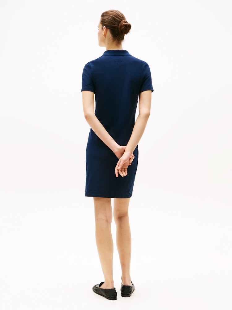 Tommy Hilfiger Blue Slim Open Neck Polo Shirt - Image 2 of 5