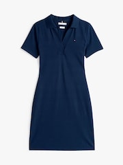 Tommy Hilfiger Blue Slim Open Neck Polo Shirt - Image 5 of 5
