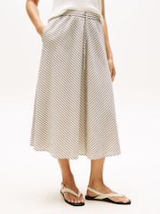Tommy Hilfiger Natural Crinkle A-Line Midi Skirt - Image 1 of 5