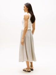 Tommy Hilfiger Natural Crinkle A-Line Midi Skirt - Image 2 of 5