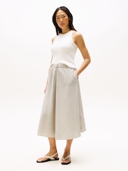 Tommy Hilfiger Natural Crinkle A-Line Midi Skirt - Image 3 of 5