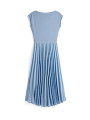 Tommy Hilfiger Blue Pleated Fit And Flare Maxi Dress - Image 5 of 5