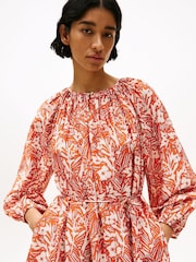 Tommy Hilfiger Orange Oversized Mini Dress With Silk - Image 3 of 5