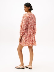 Tommy Hilfiger Orange Oversized Mini Dress With Silk - Image 4 of 5