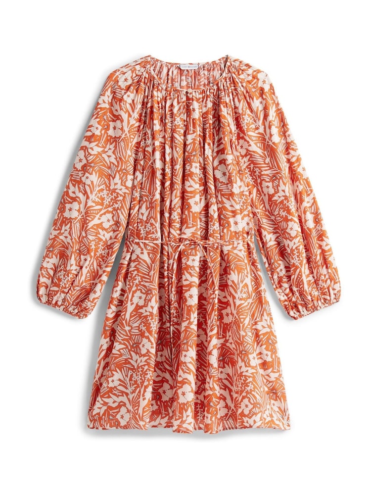 Tommy Hilfiger Orange Oversized Mini Dress With Silk - Image 5 of 5