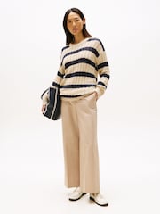 Tommy Hilfiger Brown Pressed Wide Leg Ankle Trousers - Image 3 of 6
