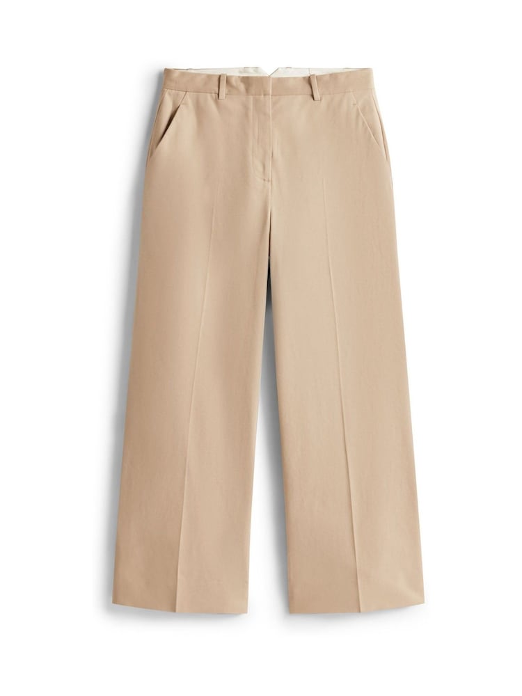 Tommy Hilfiger Brown Pressed Wide Leg Ankle Trousers - Image 6 of 6