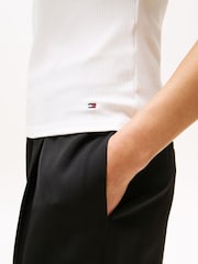 Tommy Hilfiger White Cap Sleeve Slim Crew Neck T-Shirt - Image 4 of 5