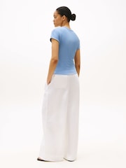 Tommy Hilfiger Blue Cap Sleeve Slim Crew Neck T-Shirt - Image 2 of 5