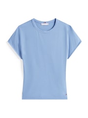 Tommy Hilfiger Blue Cap Sleeve Slim Crew Neck T-Shirt - Image 5 of 5
