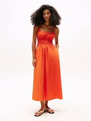 Tommy Hilfiger Orange Smock Scoop Neck Maxi Dress - Image 1 of 5