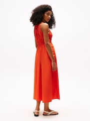 Tommy Hilfiger Orange Smock Scoop Neck Maxi Dress - Image 2 of 5