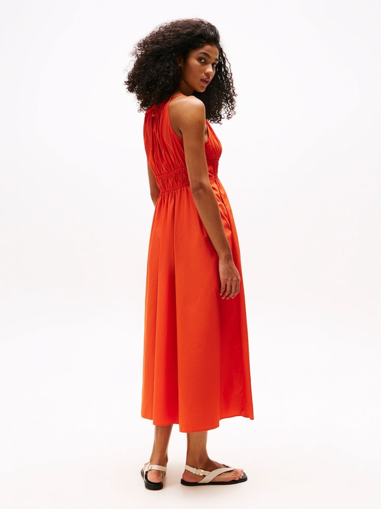 Tommy Hilfiger Orange Smock Scoop Neck Maxi Dress - Image 2 of 5