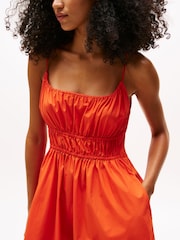 Tommy Hilfiger Orange Smock Scoop Neck Maxi Dress - Image 3 of 5