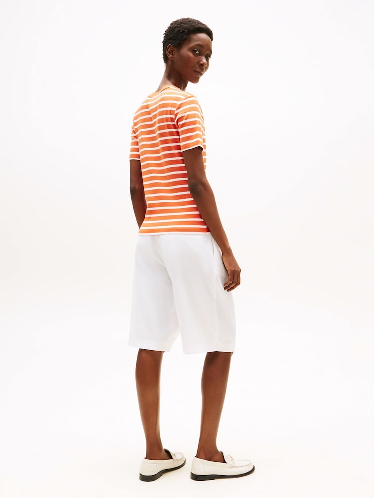 Tommy Hilfiger Orange Slim Crew Neck T-Shirt - Image 2 of 5
