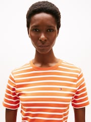 Tommy Hilfiger Orange Slim Crew Neck T-Shirt - Image 4 of 5