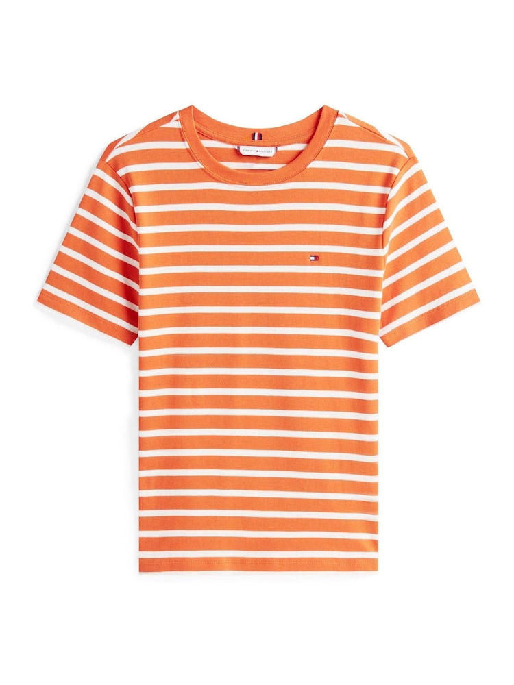 Tommy Hilfiger Orange Slim Crew Neck T-Shirt - Image 5 of 5