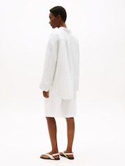 Tommy Hilfiger White Oversized Fit Linen Shirt - Image 2 of 5