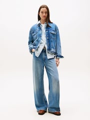 Tommy Hilfiger Blue Oversized Short Denim Jacket - Image 3 of 5