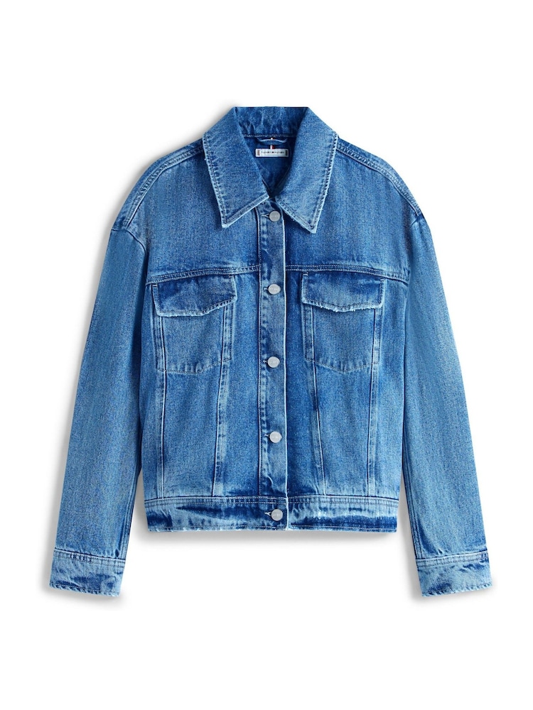 Tommy Hilfiger Blue Oversized Short Denim Jacket - Image 5 of 5