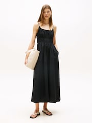 Tommy Hilfiger Black Smock Scoop Neck Maxi Dress - Image 1 of 5