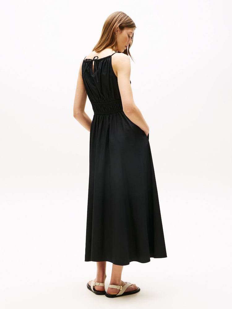 Tommy Hilfiger Black Smock Scoop Neck Maxi Dress - Image 2 of 5