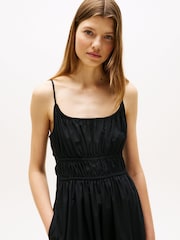Tommy Hilfiger Black Smock Scoop Neck Maxi Dress - Image 3 of 5