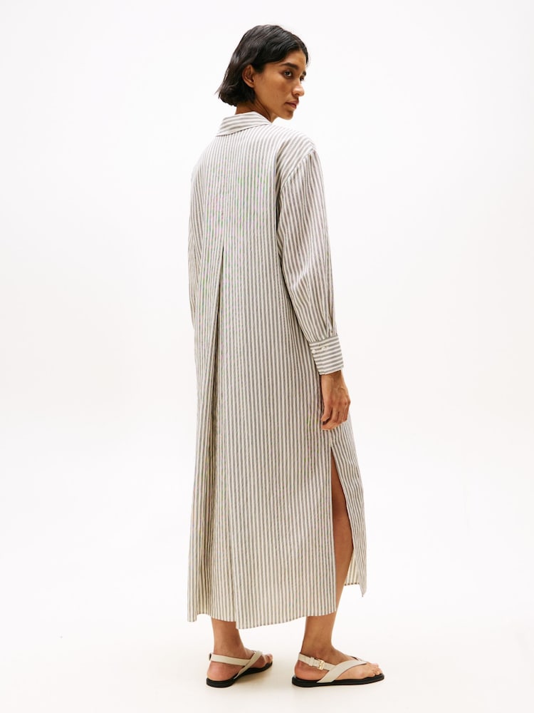 Tommy Hilfiger Natural Oversized Maxi Shirt Dress - Image 2 of 5