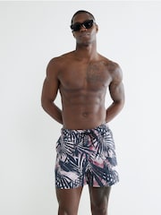 River Island Black Palm Print Swim Shorts - Image 3 of 4