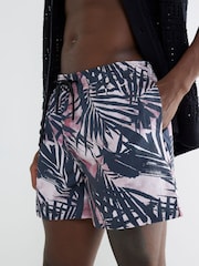 River Island Black Palm Print Swim Shorts - Image 4 of 4