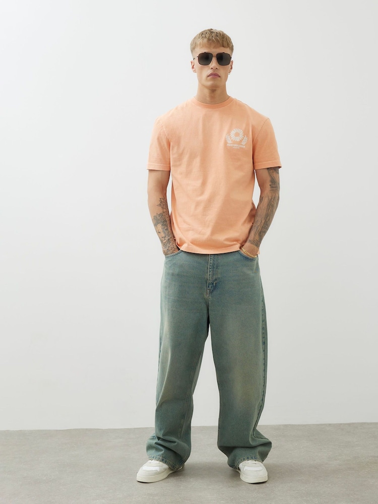 River Island Regular Fit Embroidered 100% Cotton T-Shirt - Slika 1 iz 4