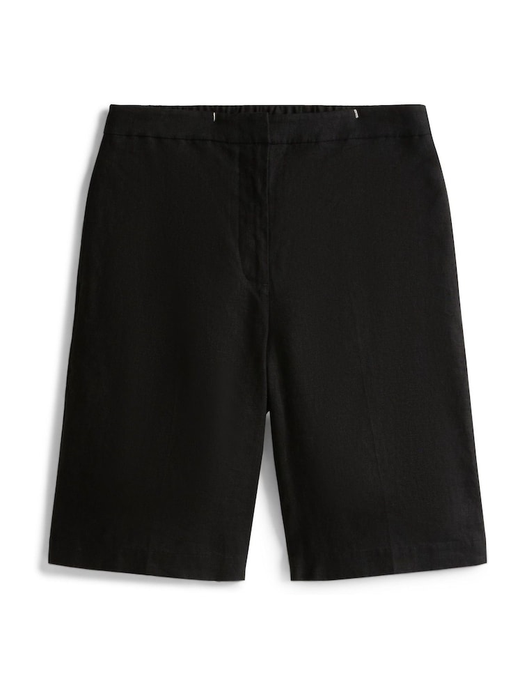 Tommy Hilfiger Black Linen Blend Slim Tailored Shorts - Image 5 of 5