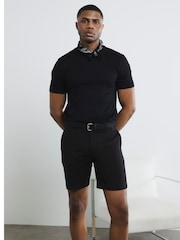 River Island Black Belted Core Decal Chino Shorts - Image 2 of 6