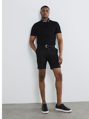 River Island Black Belted Core Decal Chino Shorts - Image 3 of 6