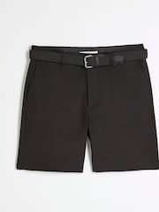 River Island Black Belted Core Decal Chino Shorts - Image 5 of 6