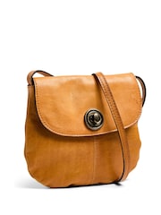 PIECES Brown Leather Cross-Body Bag - Image 1 of 5