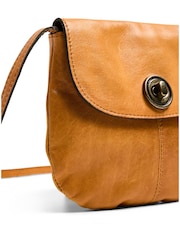 PIECES Brown Leather Cross-Body Bag - Image 3 of 5