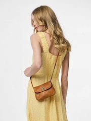 PIECES Brown Leather Cross-Body Bag - Image 6 of 7