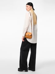 PIECES Brown Leather Cross-Body Bag - Image 7 of 7