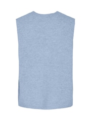 PIECES Blue Tie Front Sleeveless Knitted Vest - Image 2 of 2