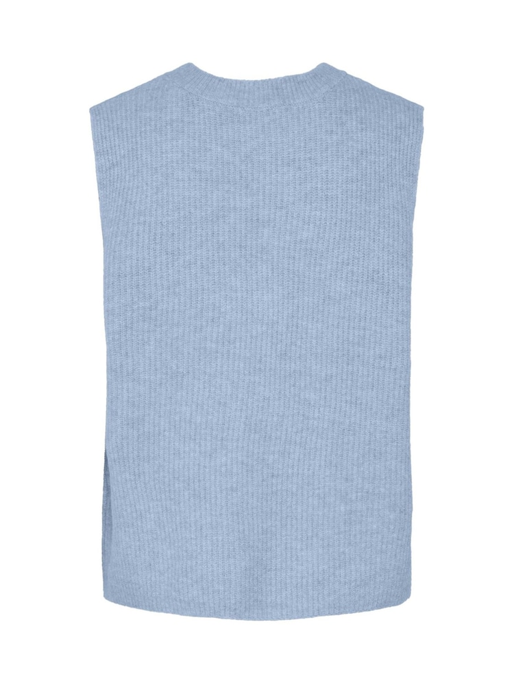 PIECES Blue Tie Front Sleeveless Knitted Vest - Image 2 of 2