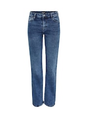 PIECES Blue Mid Rise Straight Leg Jeans - Image 5 of 6