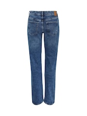 PIECES Blue Mid Rise Straight Leg Jeans - Image 6 of 6