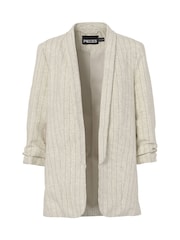 Creme - Blazer de manga franzida relaxado PIECES - Imagem 1 de 2