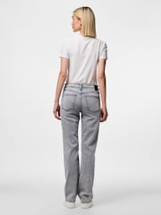PIECES Grey Mid Rise Straight Leg Jeans - Image 2 of 5